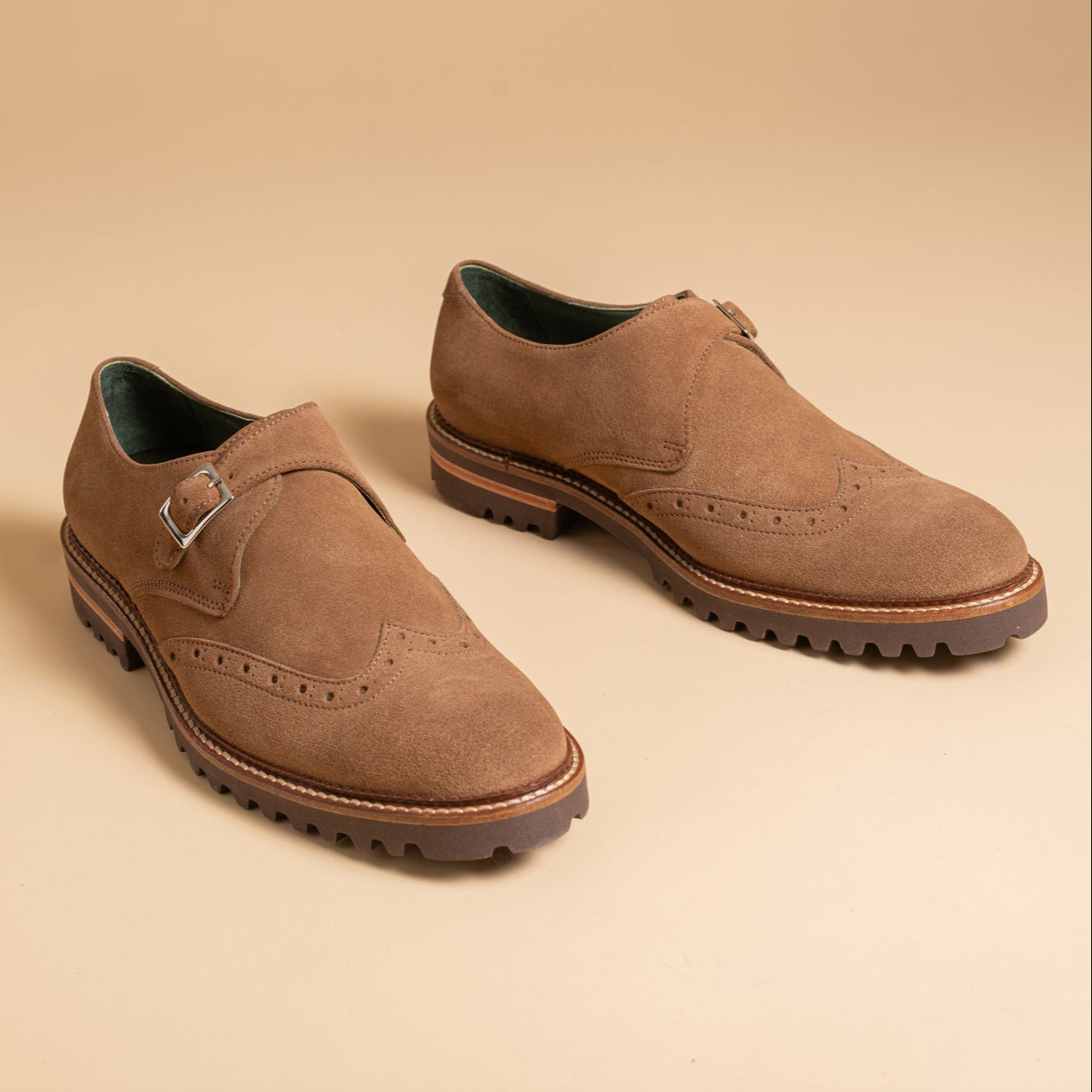 Tan Suede Monkstraps